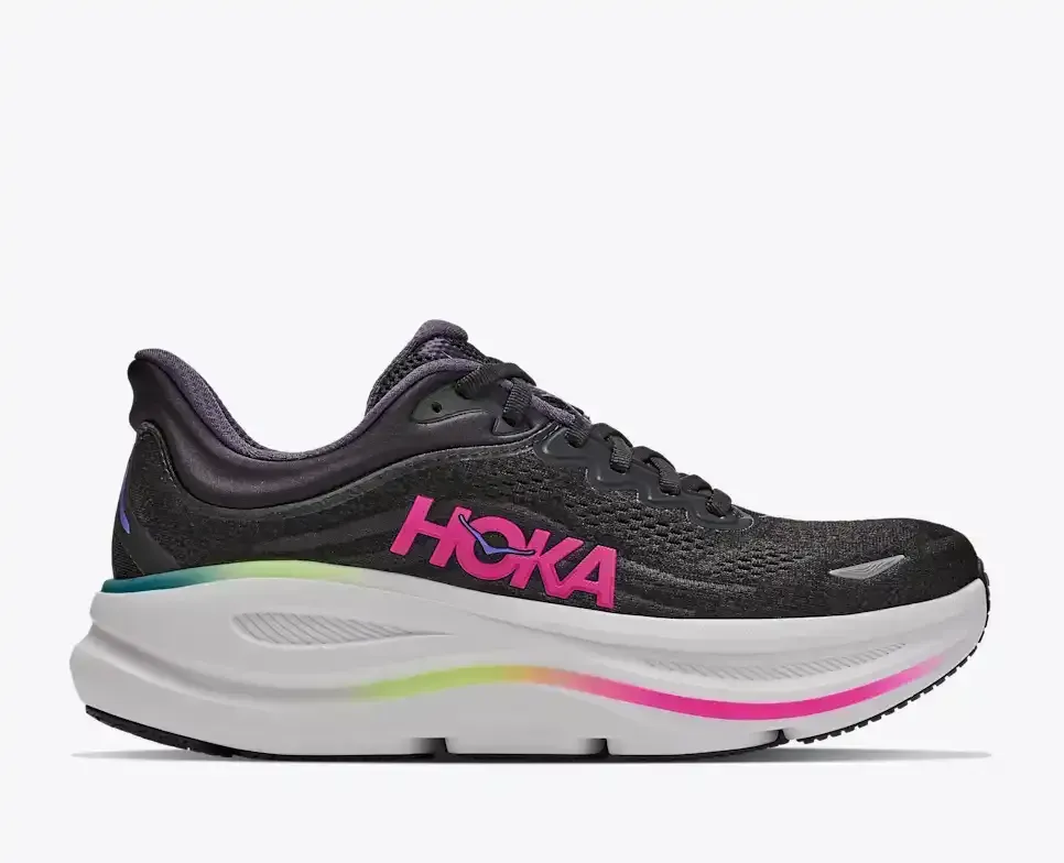 HOKA Bondi 9 Black Neon Dragonfruit (Women's)